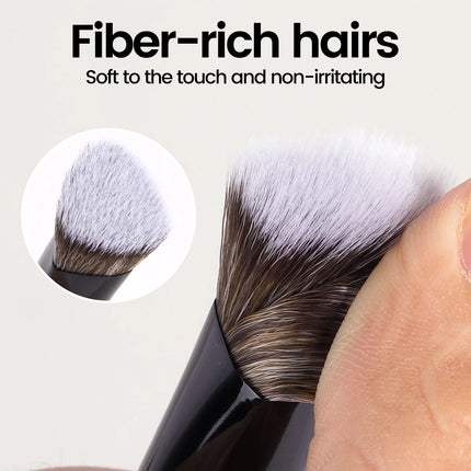 Velora Beauty 4pcs Makeup Brush Set Flat Top Foundation Angled Contour Dense Bristles