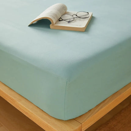 OkeyWOW cotton fitted sheet in solid color, elastic non-slip mattress cover, suitable for king and queen beds, 160x200cm or 200x200cm