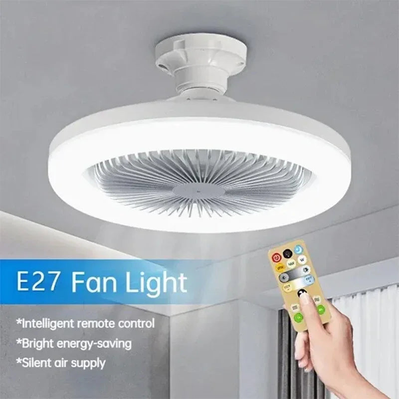 3In1 Ceiling Fan With Lighting  Intelligent Remote Control For Bedroom Living Home Silent AC85-265V Lamp E27 Converter Base With