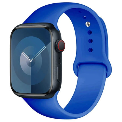 Apple Watch silicone sport band by OKEYWOW for Series 9, Ultra, SE, and 3 in 49mm, 45mm, 44mm, 41mm, 40mm, 38mm sizes.