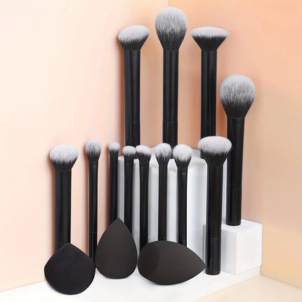 ClassicBlend 12-Piece Makeup Brush Set with Beauty Blenders & Powder Puff