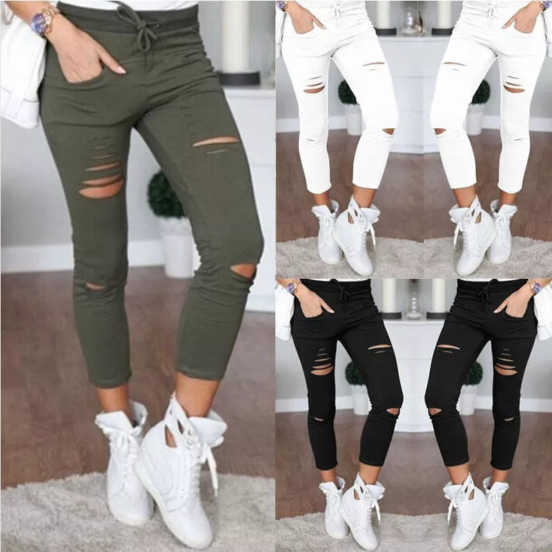 New Ripped Jeans for Women Women Big Size Ripped Trousers Stretch Pencil Pants Leggings Women Jeans Woman Jeans