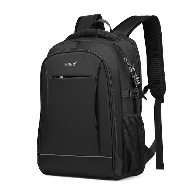 Kono Anti-Theft 15.6" Laptop Backpack - Secure Business & Travel Bag for Work/School, Men & Women