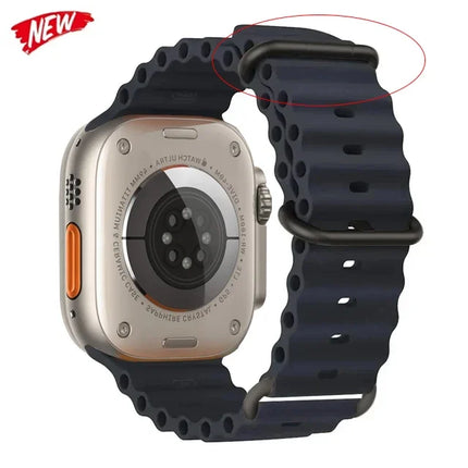 TideFlex Silicone Band for Apple Watch Ultra 2/Series 10/9/8/7/6/SE 49mm–40mm Sport Strap