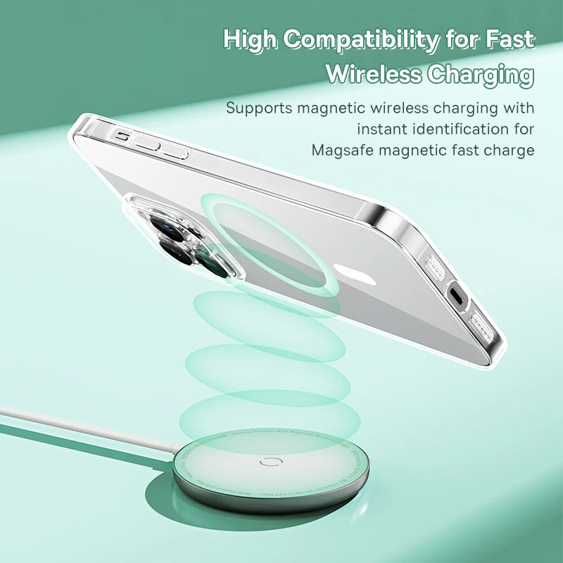 Baseus Magnetic Case for iPhone 15/14/13/12/11 Pro Max: Wireless Charging Cover with PC Magnet Phone Case