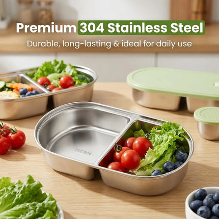 FreshSeal Stainless Steel Bento Lunch Box with Sauce Container