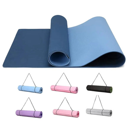 GoodNite Non Slip TPE Yoga Mat 183x61cm for Yoga Pilates Fitness with Strap