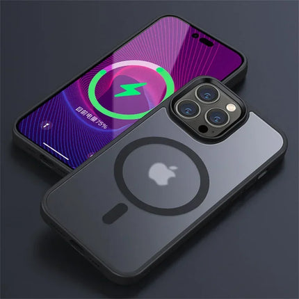 OKEYWOW iPhone MagSafe magnetic matte case with shockproof design for wireless charging on iPhone 11, 12, 13, 14, 15 Pro Max Plus