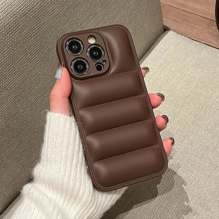 Color Puffer Silicone Case for iPhone Shockproof Soft Back Cover