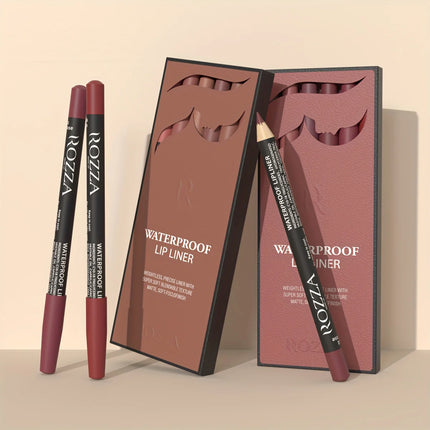 Velora Beauty 6pcs Nude Lip Liner Set Waterproof Matte Finish Non Smudge Smooth Crayon Pencils
