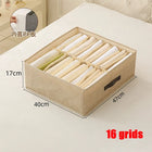 OKEYWOW clothes organizer storage box with compartments for pants, sweaters, and T-shirts in a wardrobe drawer.