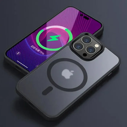 OKEYWOW iPhone MagSafe magnetic matte case with shockproof design for iPhone 15, 14, 13, 12, 11 Pro Max and Plus models.