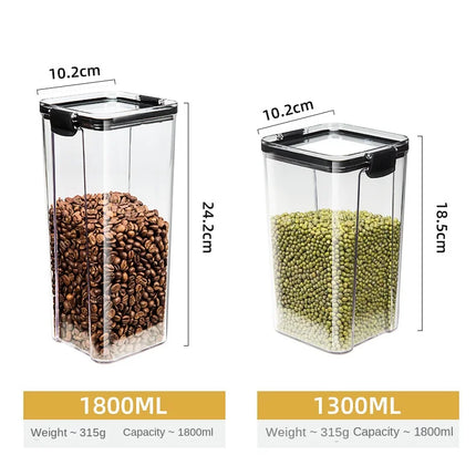 FreshLock Grain Storage Jar Set Sealed Plastic Moisture Proof Kitchen Organizer Box
