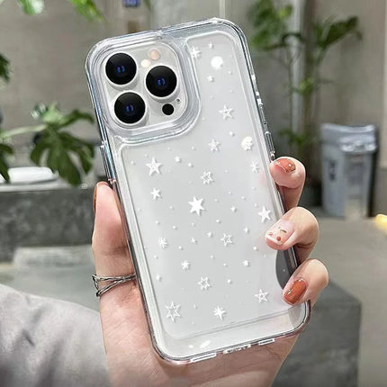 OKEWOW iPhone star silicone case with shockproof soft cover for iPhone 16/15/14/13/12/11 Pro Max XR XS SE, featuring a star design.