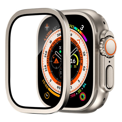Apple Watch Ultra 3/2 49mm tempered glass bumper case by OKEYWOW with HD screen protector and shockproof metal cover.
