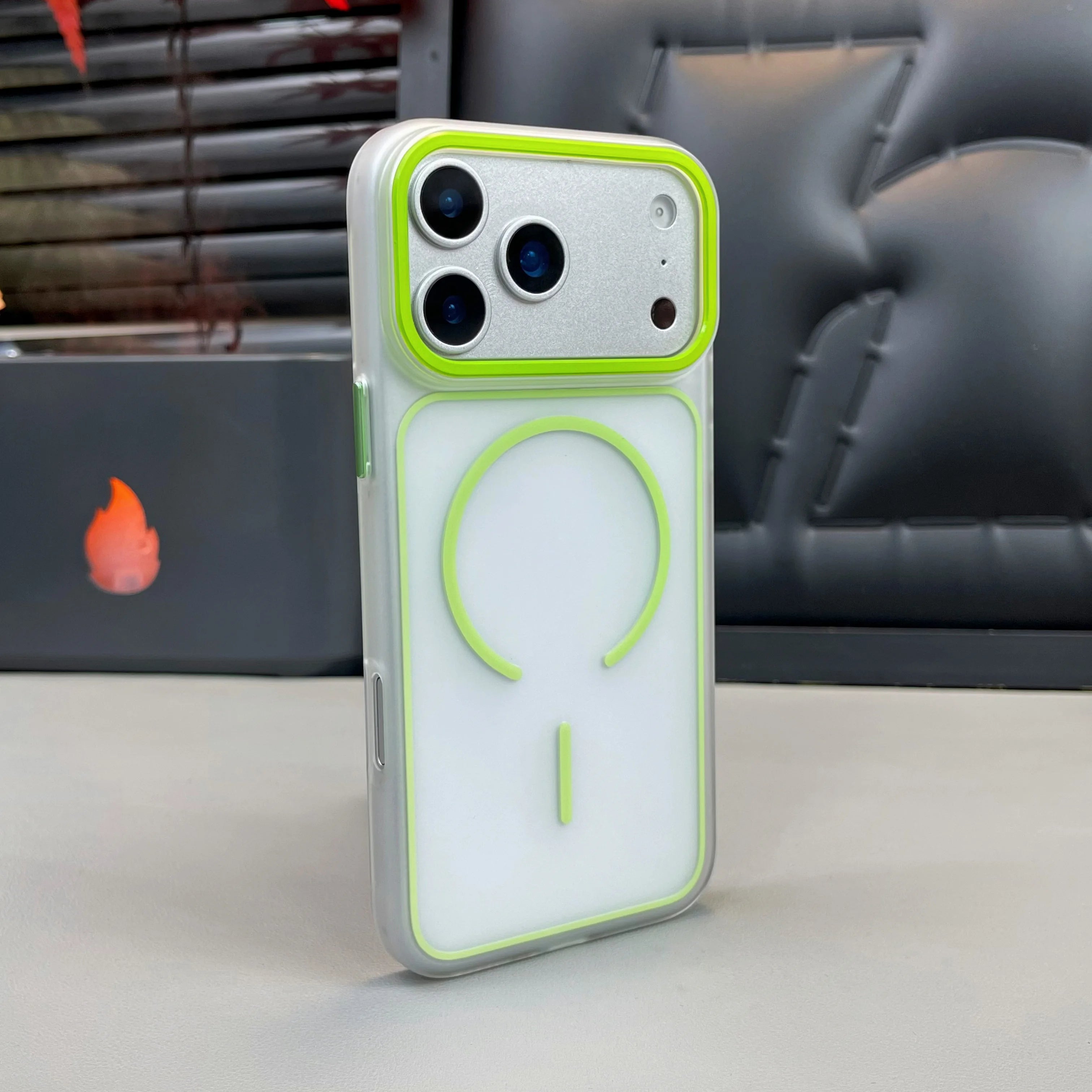 Luxury Translucent Matte Frosted PC Phone Case with Metal Button for iPhone 15/16/17 Air/17 Pro Max – MagSafe Magnetic Cover