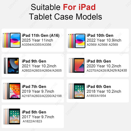 Clear iPad Case with Pencil Holder Air 11/13 M2 M3 Pro 11/12.9 M4 10th/11th Gen Cover