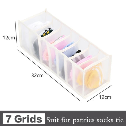 OKEYWOW underwear drawer organizer for bras, jeans, and scarves, keeps closet tidy with durable storage compartments.