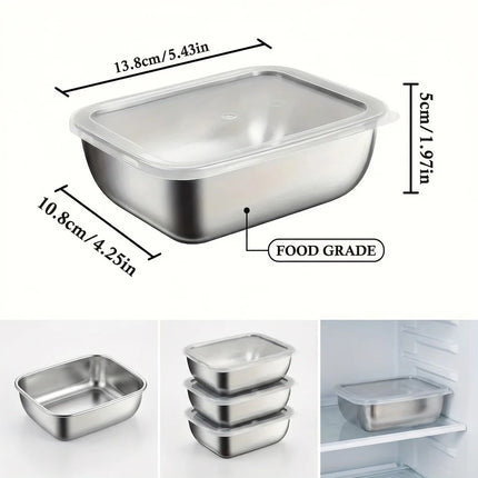 FreshSeal 5-Piece Stainless Steel Food Storage Container Set