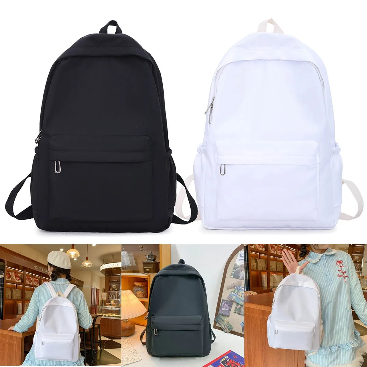 Women/Men School Bag Rucksack Backpack for Laptop/Travel/Work Plain Bag New~