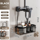 No Drill Shower Rack Bathroom Storage Basket Wall Mount Organizer for Bath Products