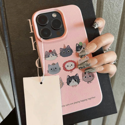 OKEYWOW iPhone cartoon dog soft leather shockproof case for iPhone 13 Pro Max with colorful dog design and precise cutouts