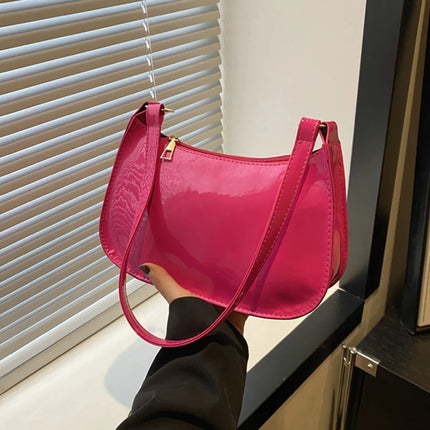Women PU Leather Shoulder Bag Retro Solid Color Hobo Underarm Handbag Casual Designer