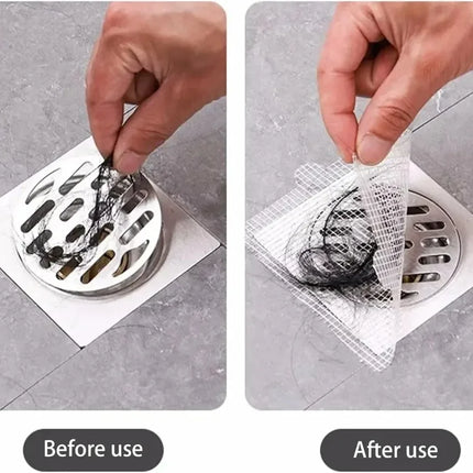 DrainGuard Disposable Hair Catcher Mesh for Shower Floor Sink Bathroom Kitchen Strainer Filter Stopper