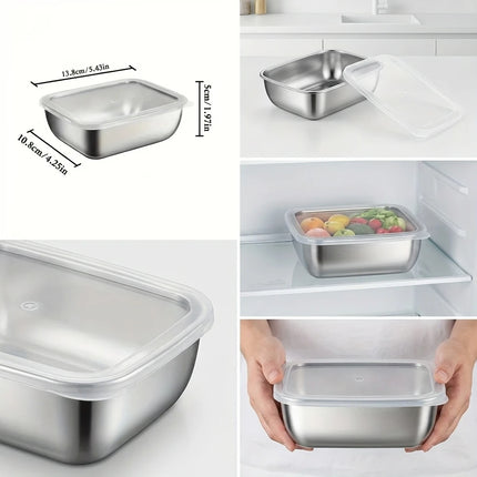 FreshSeal 5-Piece Stainless Steel Food Storage Container Set