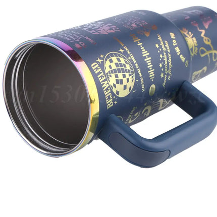 ThermoRide 40oz Stainless Steel Car Mug Vacuum Insulated Travel Tumbler with Straw