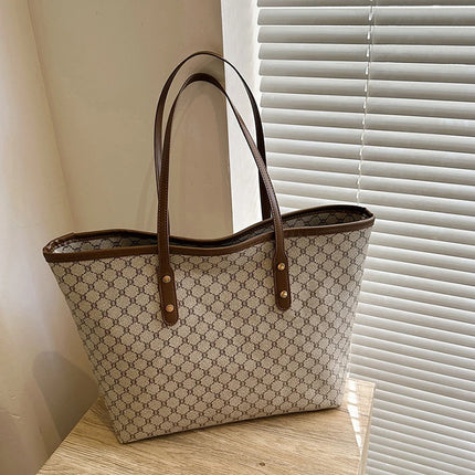 UrbanCarry PU Leather Tote Bag Large Capacity Women Shoulder Commuting Casual Handbag