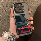 OKEYWOW iPhone JDM car case with laser-etched design, shockproof PC and TPU cover for iPhone 11 to 16 and Pro Max models.