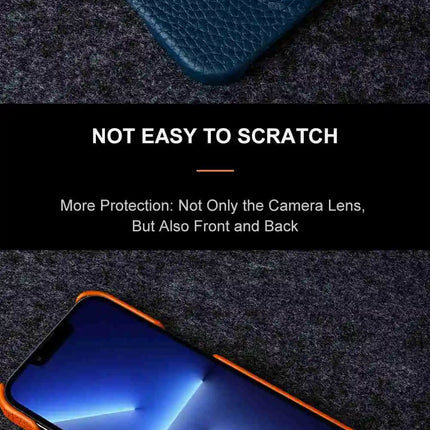OkeyWOW luxury genuine leather business case for iPhone 12/13/14/15 Pro Max, slim and stylish phone protection with card slots