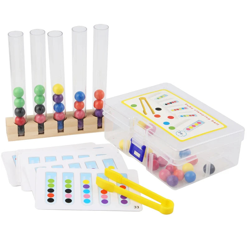 Clip Beads Test Tube Toys For Children Logic Concentration Fine Motor Training Game Montessori Teaching Aids Educational Toy