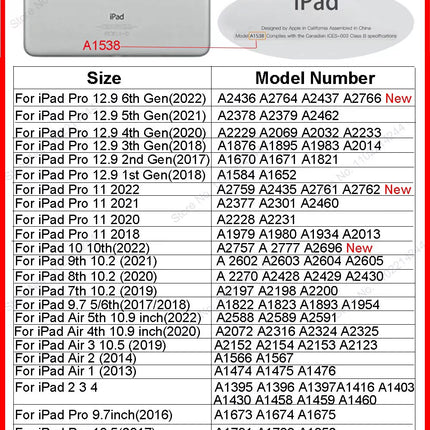 Smart PU iPad Case for Air 4/5/10th Gen/Pro 11/12.9/10.2/10.5 Transparent Cover