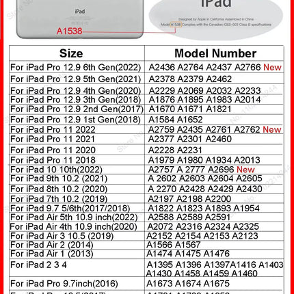 Smart PU iPad Case for Air 4/5/10th Gen/Pro 11/12.9/10.2/10.5 Transparent Cover