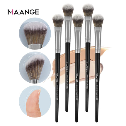 Velora Beauty 5pcs Makeup Brush Set Foundation Concealer Contour Blush Soft Fiber Tools