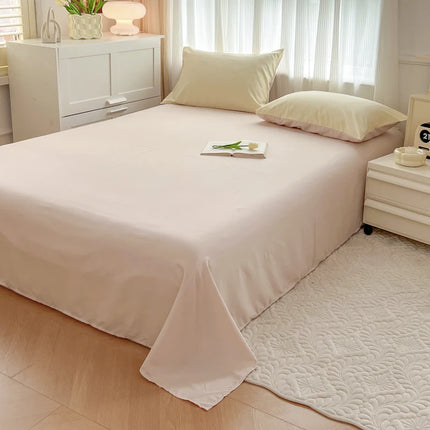 OKEYWOW solid color brushed fabric bedding set with duvet cover, pillowcases, bed sheet, and quilt cover in various sizes.