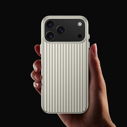 Stripe3D MagSafe Case for iPhone 17 Pro/16 Pro Max/15/14 Metallic Anti Stain PC Wireless Cover