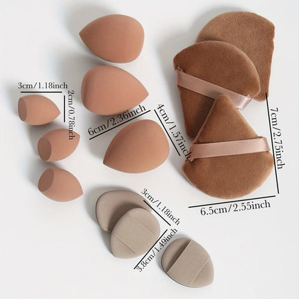 Velvet Cloud 12 Piece Makeup Sponge Set Powder Puffs Mini Cushion Eggs Beauty Blenders