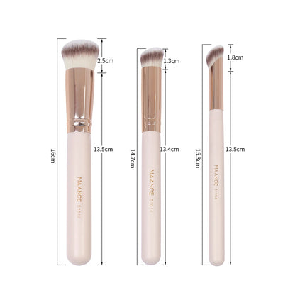 Velora Beauty 3pcs Makeup Brush + 2pcs Powder Puff Set Concealer Eyeshadow Blending Tools
