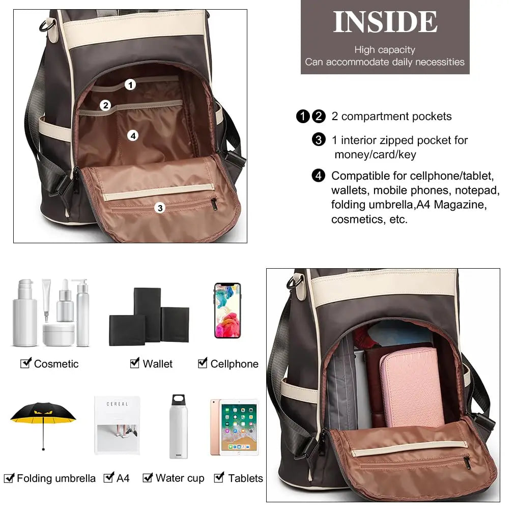 Miss Lulu Small Backpack Womens Anti Theft Nylon Rucksack Bag for WomenTravel