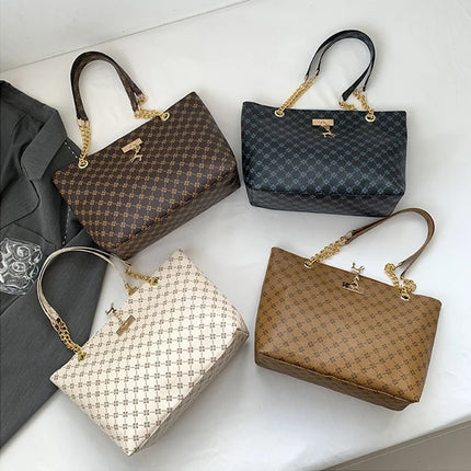 Women Soft Leather Tote Bag Large Capacity Shoulder Handbag Presbyopia Style