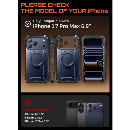 GripShield MagSafe Rugged Case with Stand for iPhone 17 Pro Max