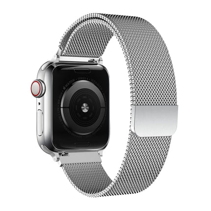 Apple Watch Milanese Strap Ultra by OKEYWOW, magnetic stainless steel bracelet for Series 11–3 SE, fits 38-49mm Apple Watch models.