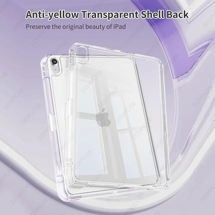 Clear iPad Case with Pencil Holder Air 11/13 M2 M3 Pro 11/12.9 M4 10th/11th Gen Cover