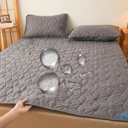 OkeyWOW waterproof quilted mattress topper protector with elastic band for single or double beds, 140/160 size, soft and secure fit.