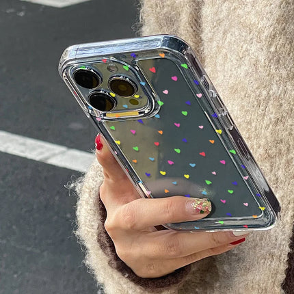 OKEYWOW clear heart iPhone case for models 11 to 15, shockproof soft cover with heart design for iPhone 12, XR, XS, SE, 13, 14, 15 Pro Max