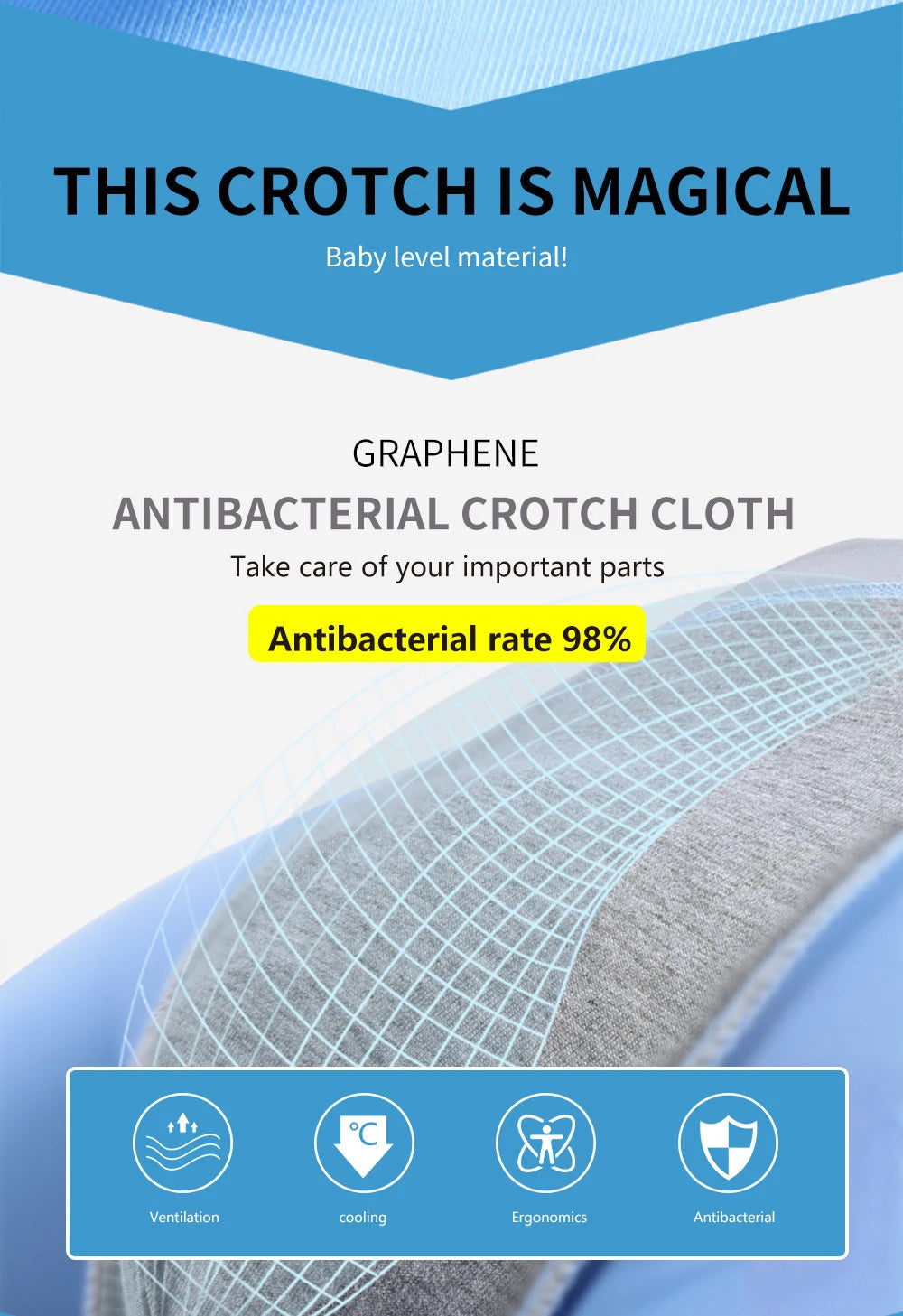 Brand Men's Underwear Graphene 3A Antibacterial Underpants Ice Silk Men Boxer Shorts Moisture Absorbent Elastic Male Pantie