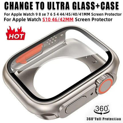 Apple Watch Screen Protector PC Bumper Case 40/41/44/45/46mm Series 10–5 SE Ultra Look - OKEYWOW